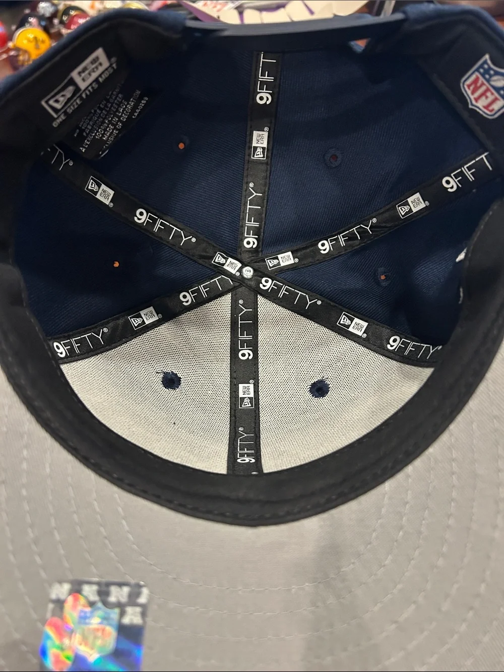 Dallas CowboysNew Era 9Fifty Navy Script Snapback Hat O/S Brand New Without Tags